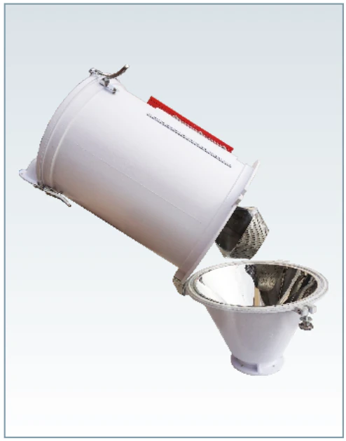Stainless-steel Hopper Dryer interior with separated material bin